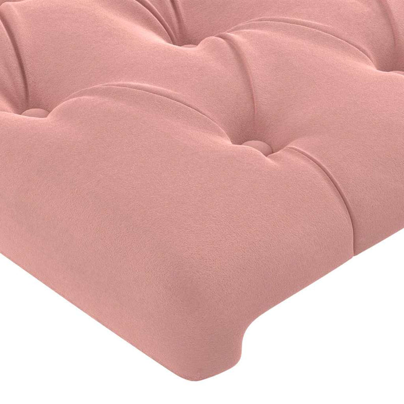 Tăblie de pat cu LED, roz, 180x7x78/88 cm, catifea