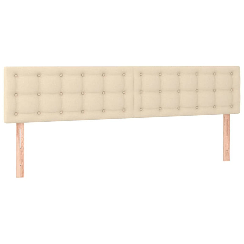 Tăblie de pat cu LED, crem, 160x5x78/88 cm, textil
