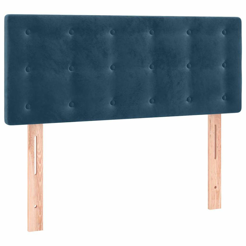 Tăblie de pat cu LED, albastru închis, 80x5x78/88 cm, catifea