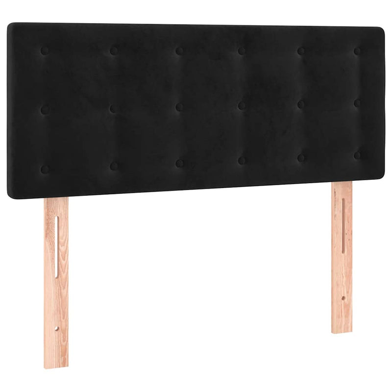 Tăblie de pat cu LED, negru, 90x5x78/88 cm, catifea