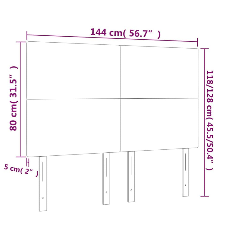 Tăblie de pat cu LED, negru, 144x5x118/128 cm, textil