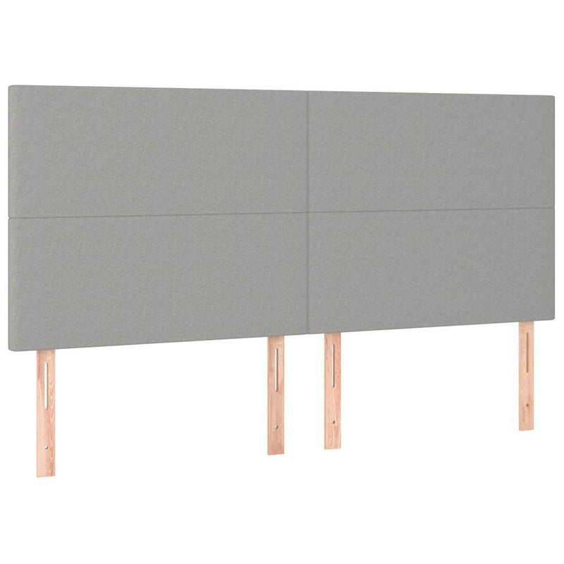 Tăblie de pat cu LED, gri deschis, 160x5x118/128 cm, textil