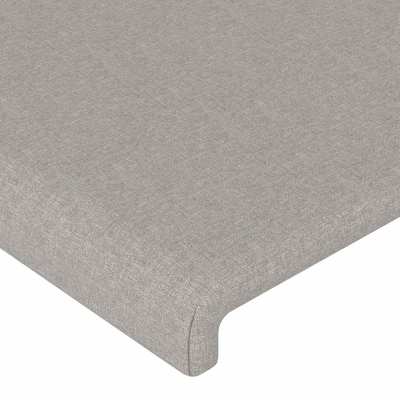 Tăblie de pat cu LED, gri deschis, 160x5x118/128 cm, textil