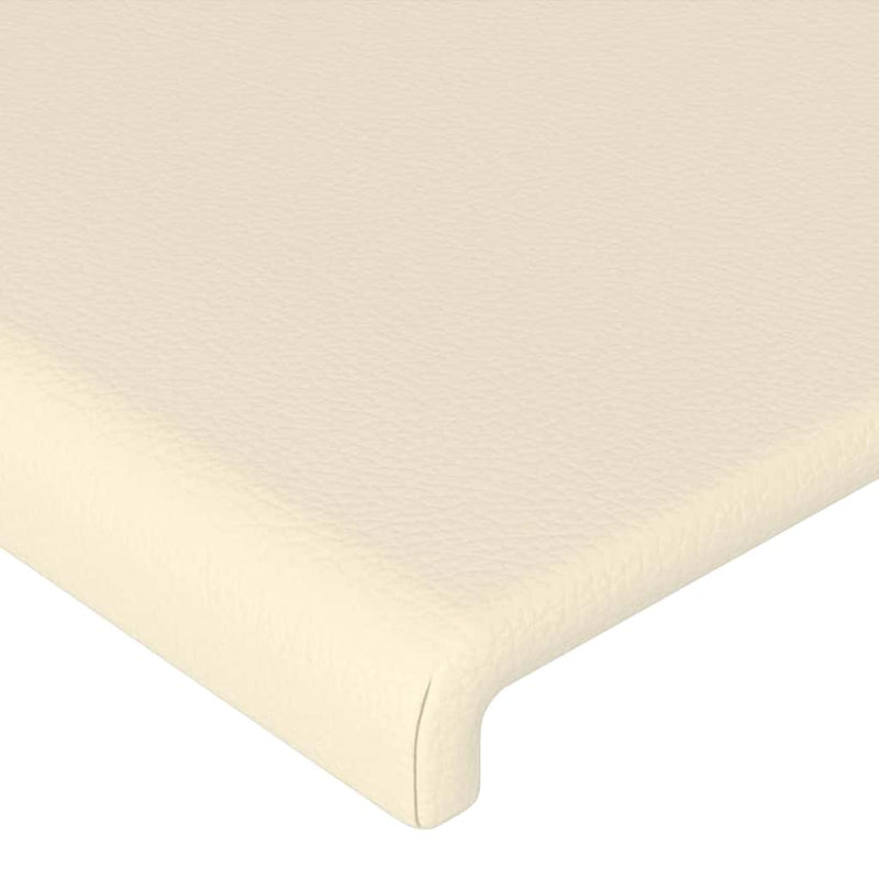 Tăblie de pat cu LED, crem, 100x5x118/128 cm, piele ecologică