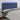 Tăblie de pat cu LED, albastru, 200x5x118/128 cm, textil