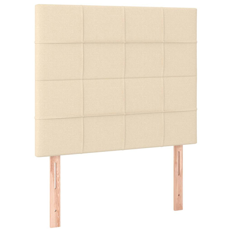 Tăblie de pat cu LED, crem, 100x5x118/128 cm, textil