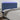 Tăblie de pat cu LED, albastru, 180x5x118/128 cm, textil