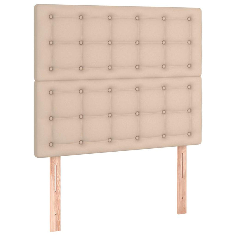 Tăblie de pat cu LED cappuccino 80x5x118/128cm, piele ecologică