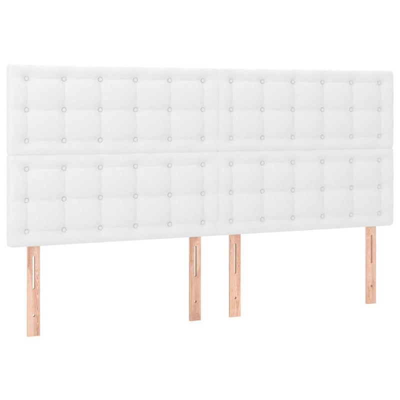 Tăblie cu LED-uri, alb, 160x5x118/128 cm, piele ecologică