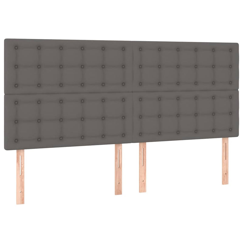 Tăblie cu LED-uri, gri, 160x5x118/128 cm, piele ecologică