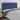 Tăblie de pat cu LED, albastru, 200x5x118/128 cm, textil