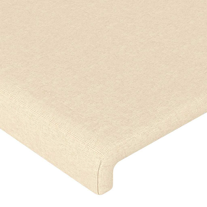 Tăblie de pat cu LED, crem, 93x16x78/88 cm, textil