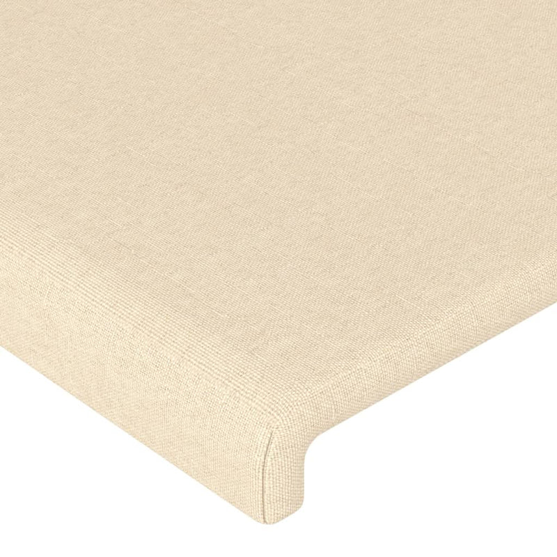 Tăblie de pat cu LED, crem, 103x16x78/88 cm, textil
