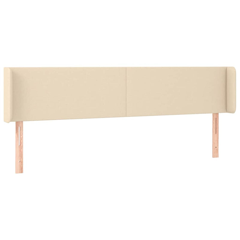 Tăblie de pat cu LED, crem, 183x16x78/88 cm, textil