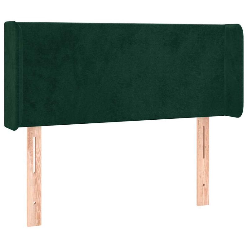 Tăblie de pat cu LED, verde închis, 83x16x78/88 cm, catifea