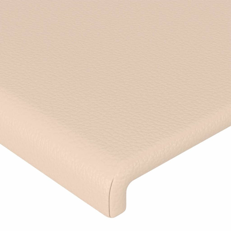 Tăblie de pat cu LED, cappuccino 83x16x78/88 cm piele ecologică