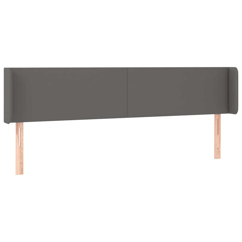 Tăblie de pat cu LED, gri, 163x16x78/88 cm, piele ecologică