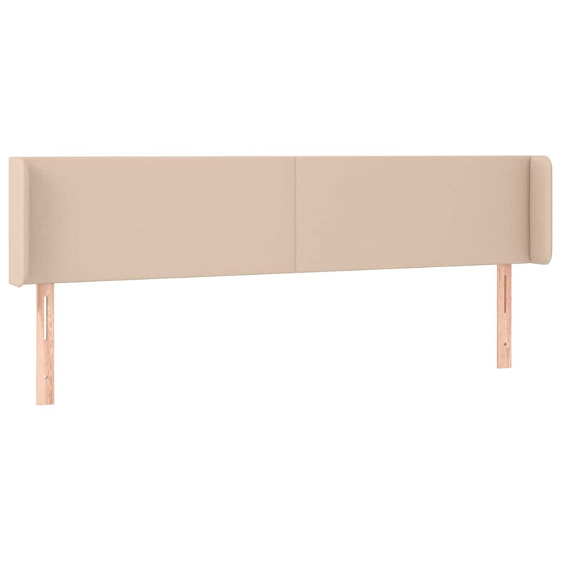 Tăblie de pat cu LED cappuccino 183x16x78/88 cm piele ecologică