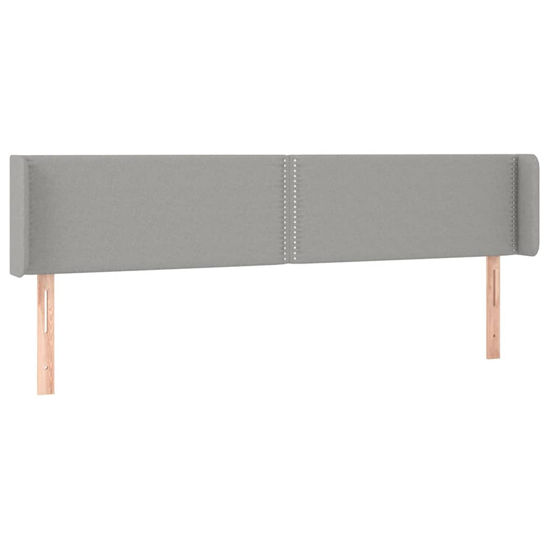 Tăblie de pat cu LED, gri deschis, 183x16x78/88 cm, textil