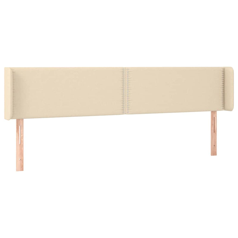 Tăblie de pat cu LED, crem, 183x16x78/88 cm, textil