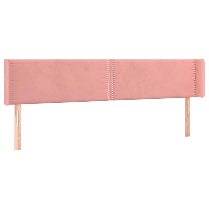 Tăblie de pat cu LED, roz, 163x16x78/88 cm, catifea