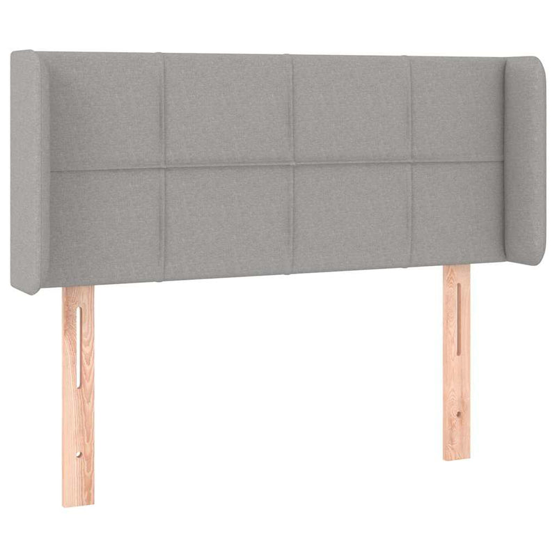Tăblie de pat cu LED, gri deschis, 83x16x78/88 cm, textil