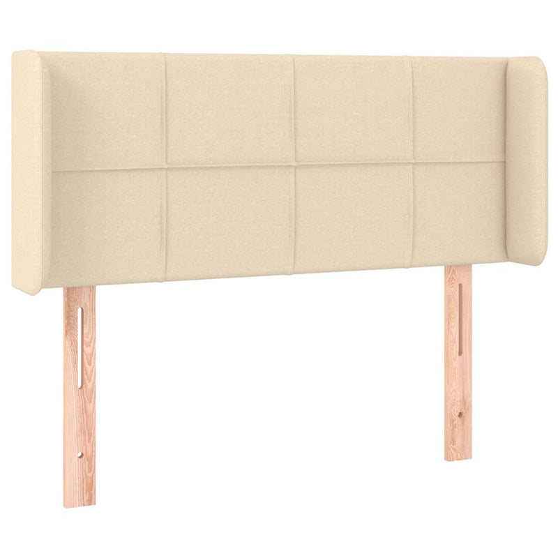 Tăblie de pat cu LED, crem, 83x16x78/88 cm, textil