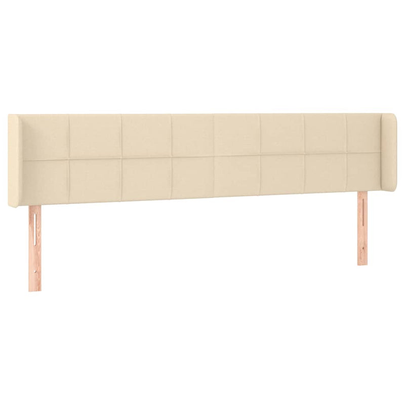 Tăblie de pat cu LED, crem, 163x16x78/88 cm, textil