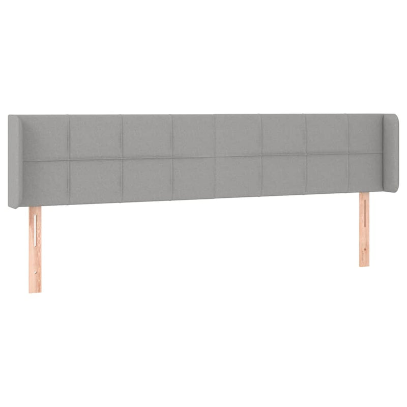 Tăblie de pat cu LED, gri deschis, 203x16x78/88 cm, textil