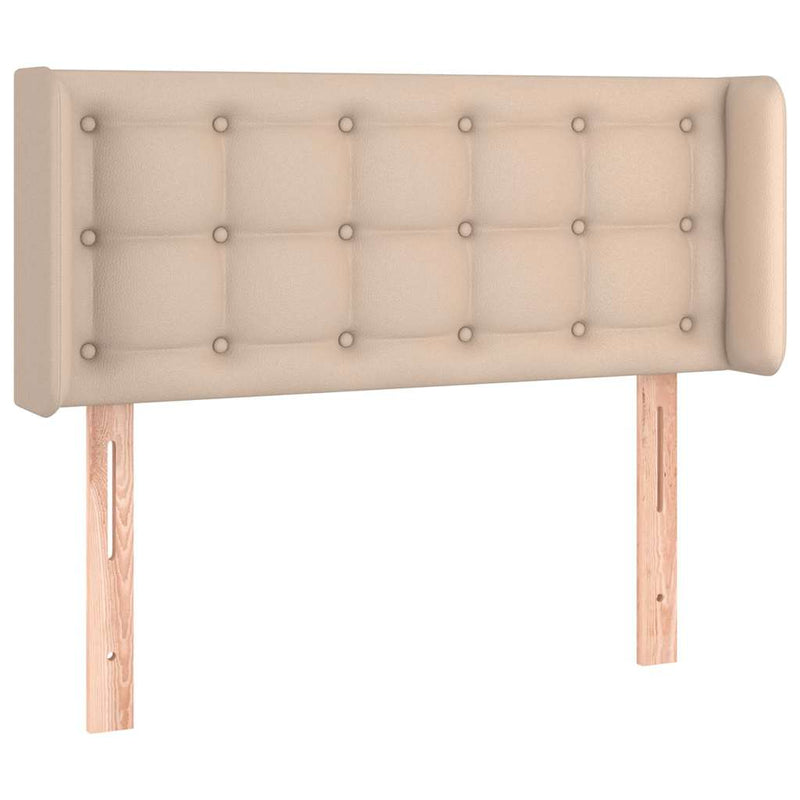 Tăblie de pat cu LED, cappuccino, 93x16x78/88cm piele ecologică