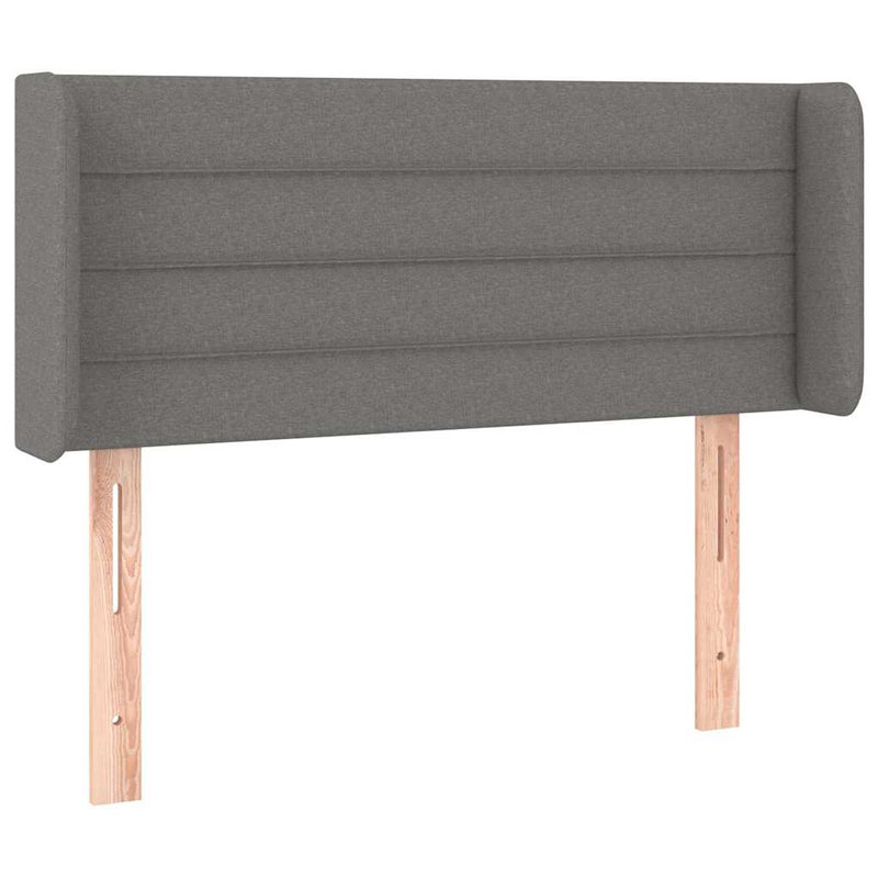 Tăblie de pat cu LED, gri închis, 83x16x78/88 cm, textil