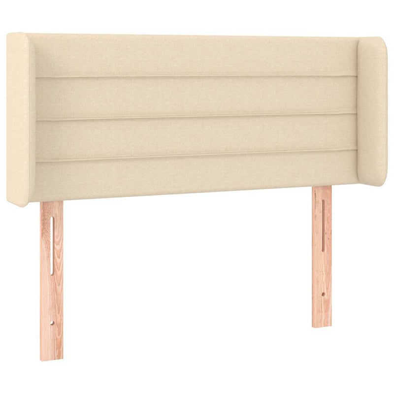 Tăblie de pat cu LED, crem, 103x16x78/88 cm, textil