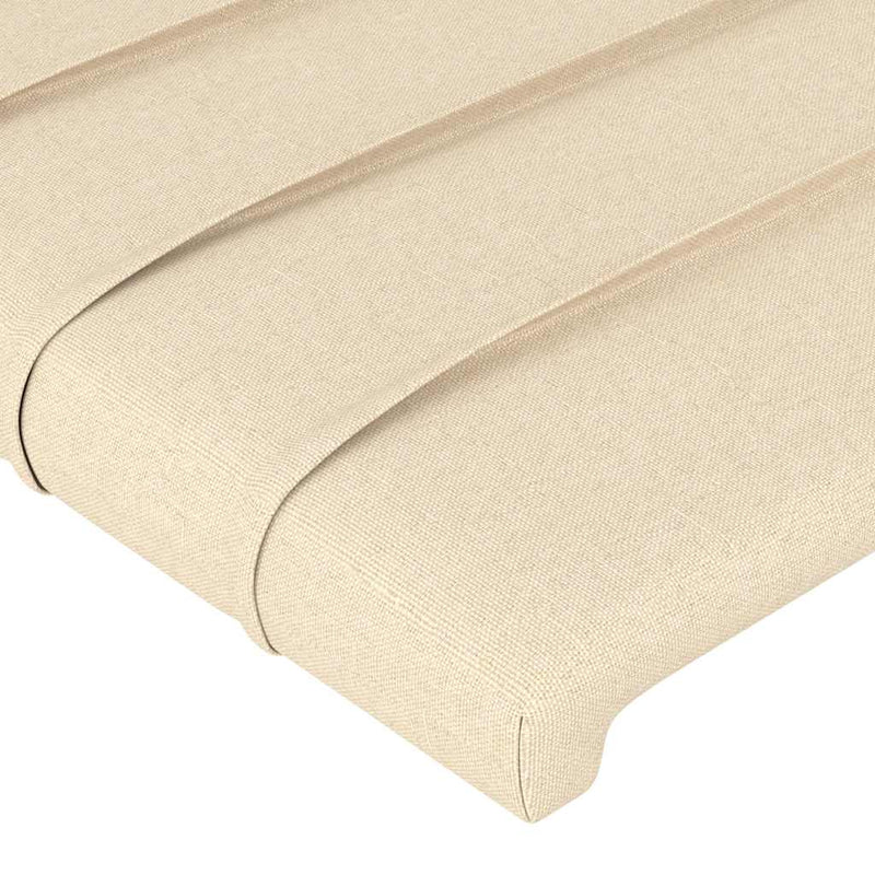 Tăblie de pat cu LED, crem, 103x16x78/88 cm, textil