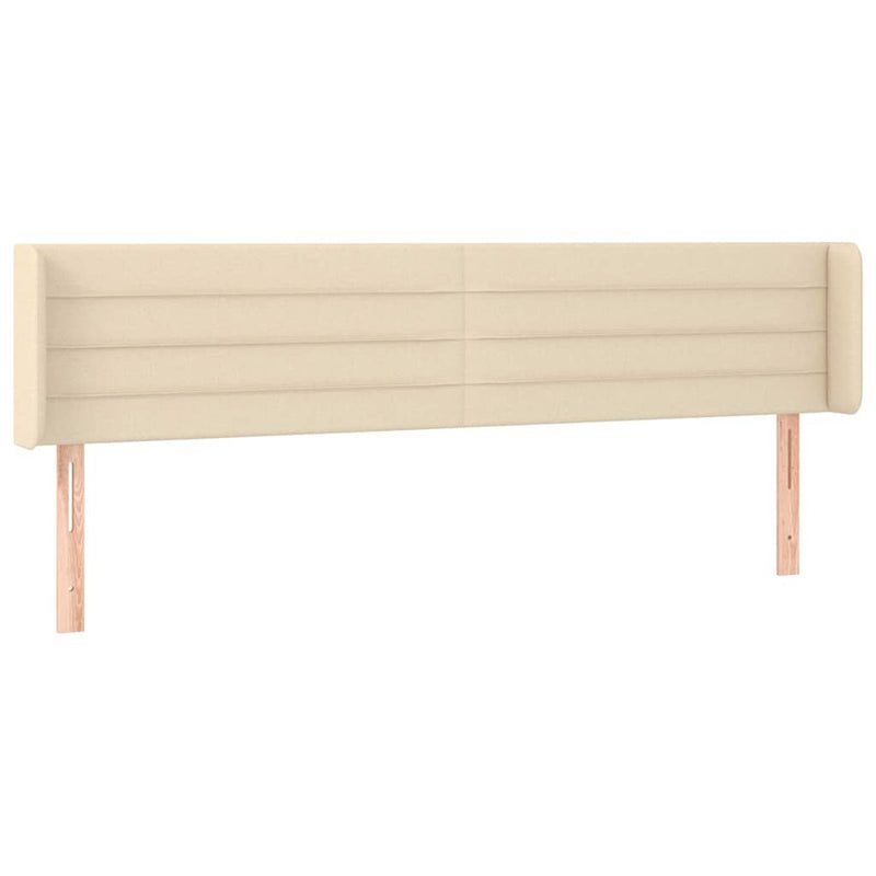 Tăblie de pat cu LED, crem, 163x16x78/88 cm, textil
