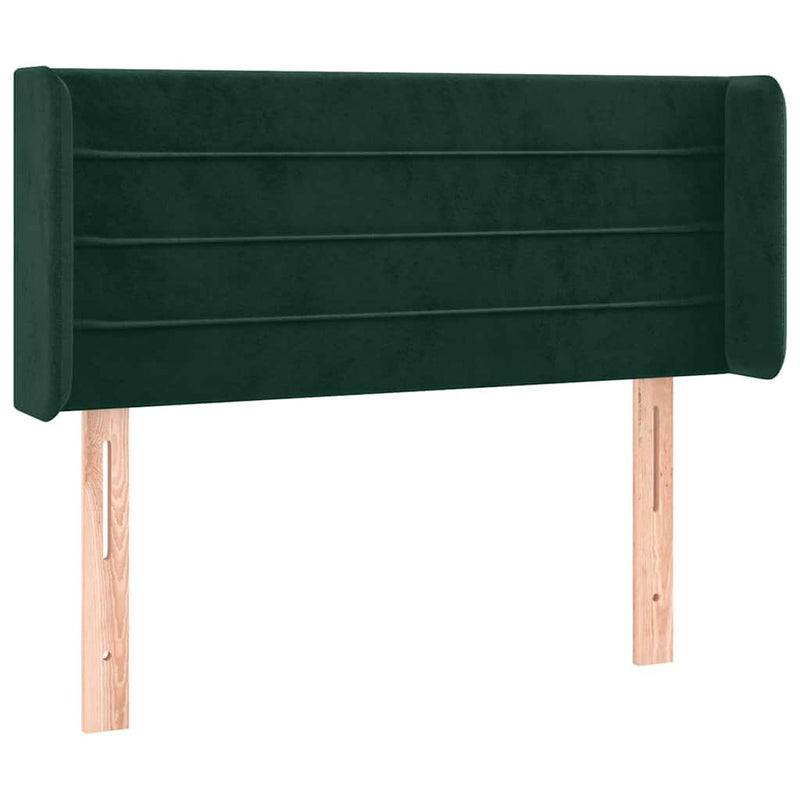 Tăblie de pat cu LED, verde închis, 93x16x78/88 cm, catifea