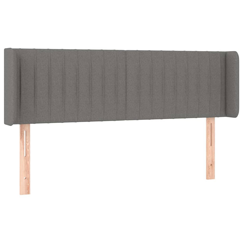 Tăblie de pat cu LED, gri închis, 147x16x78/88 cm, textil