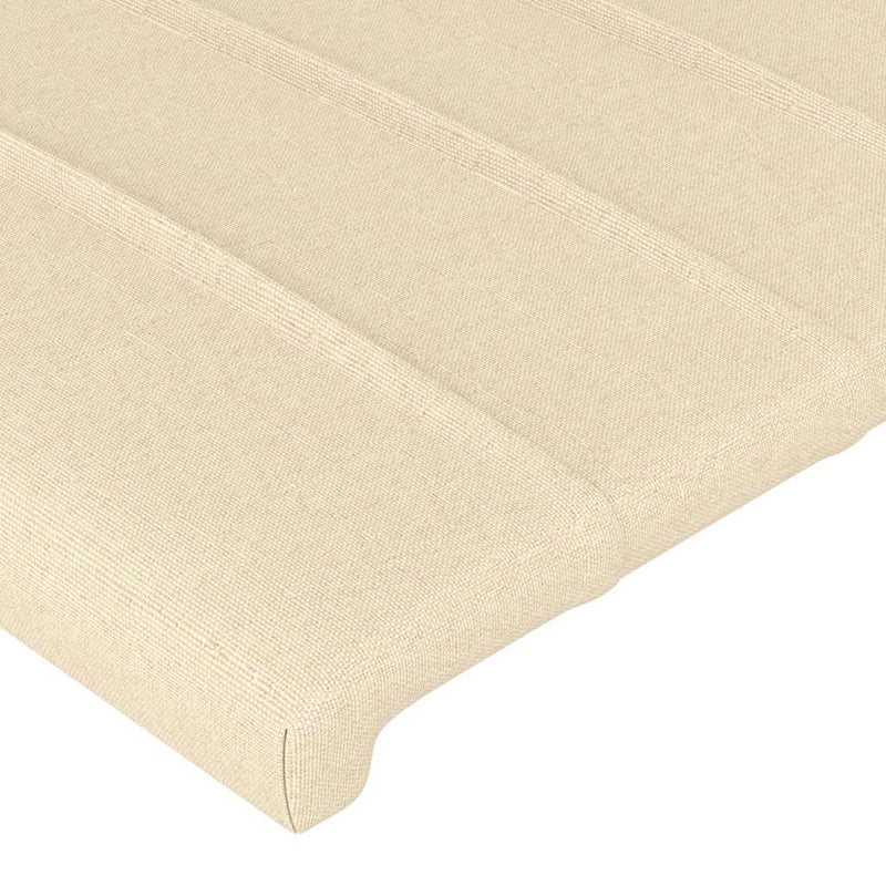 Tăblie de pat cu LED, crem, 203x16x78/88 cm, textil