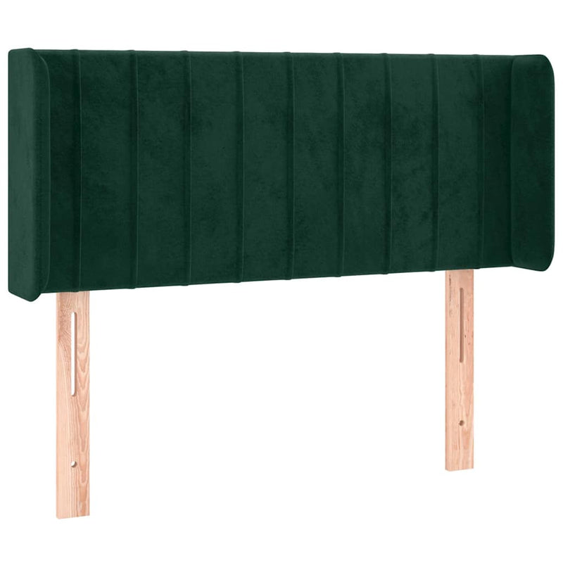 Tăblie de pat cu LED, verde închis, 83x16x78/88 cm, catifea