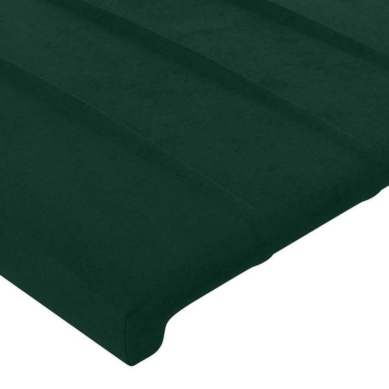 Tăblie de pat cu LED, verde închis, 83x16x78/88 cm, catifea