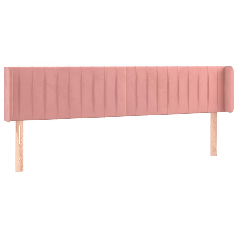 Tăblie de pat cu LED, roz, 163x16x78/88 cm, catifea