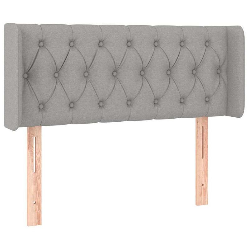 Tăblie de pat cu LED, gri deschis, 103x16x78/88 cm, textil