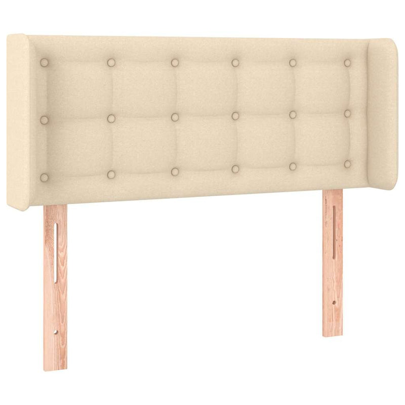 Tăblie de pat cu LED, crem, 103x16x78/88 cm, textil