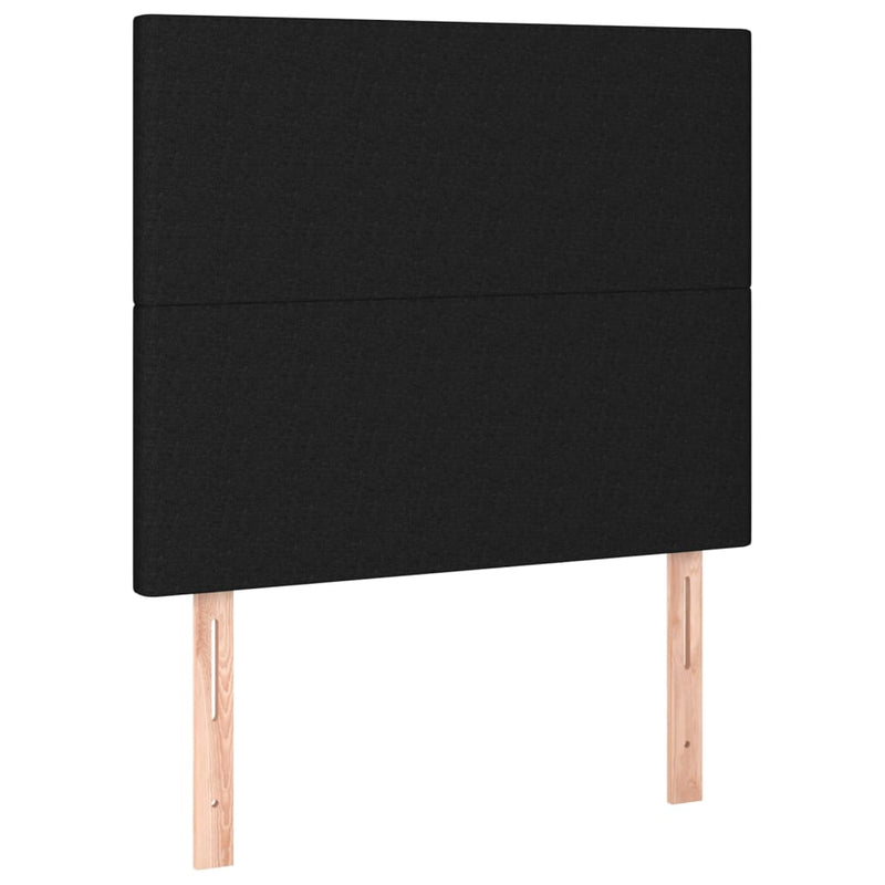 Pat box spring cu saltea, negru, 90x190 cm, textil