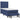 Pat box spring cu saltea, albastru, 90x200 cm, textil