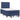 Pat box spring cu saltea, albastru, 120x200 cm, textil