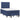 Pat box spring cu saltea, albastru, 120x200 cm, textil