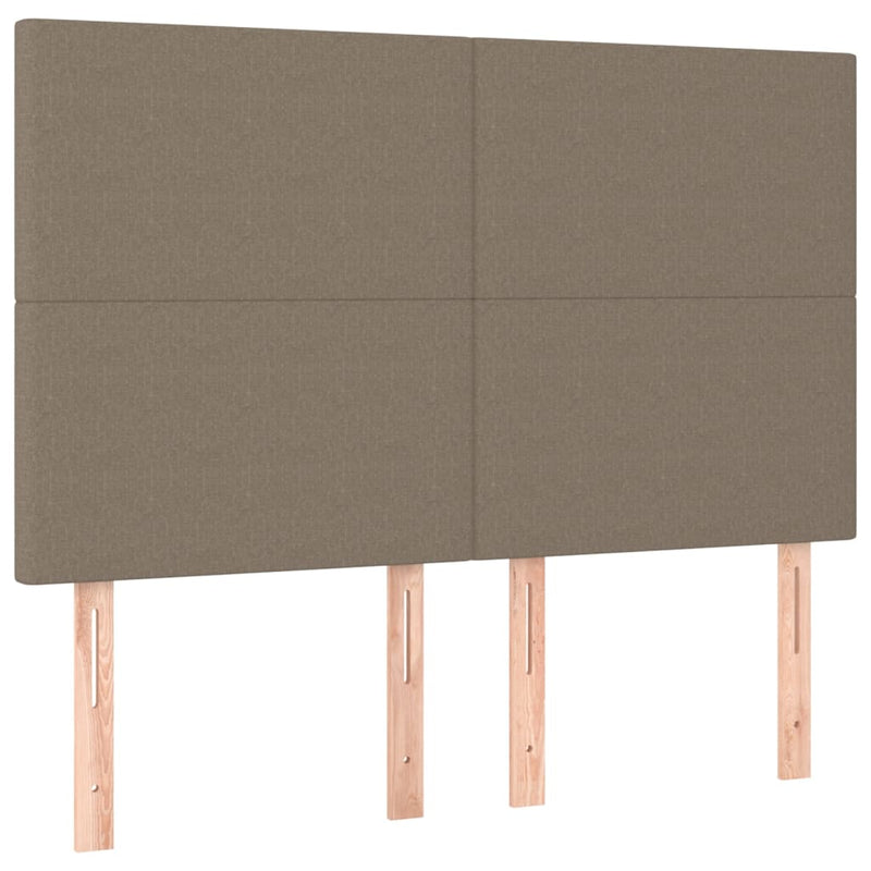 Pat box spring cu saltea, gri taupe, 140x200 cm, textil