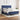 Pat box spring cu saltea, albastru, 180x200 cm, material textil
