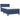Pat box spring cu saltea, albastru, 80x200 cm, textil