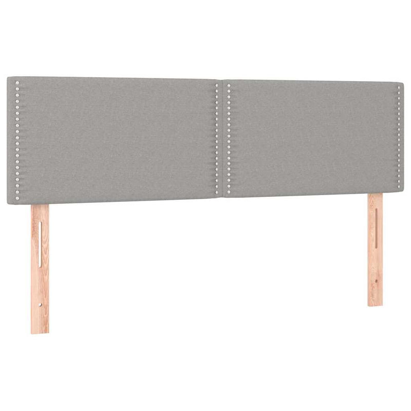 Pat box spring cu saltea, gri deschis, 140x190 cm, textil